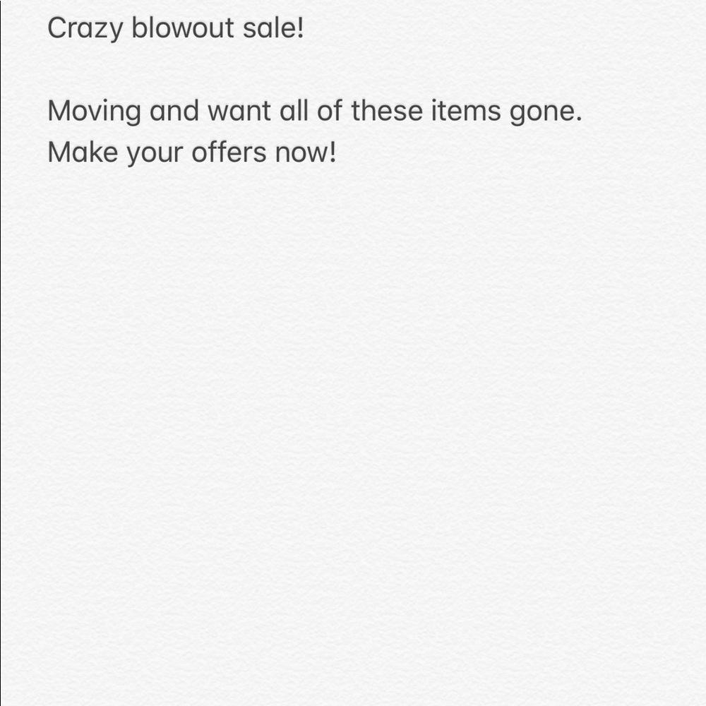 Moving sale